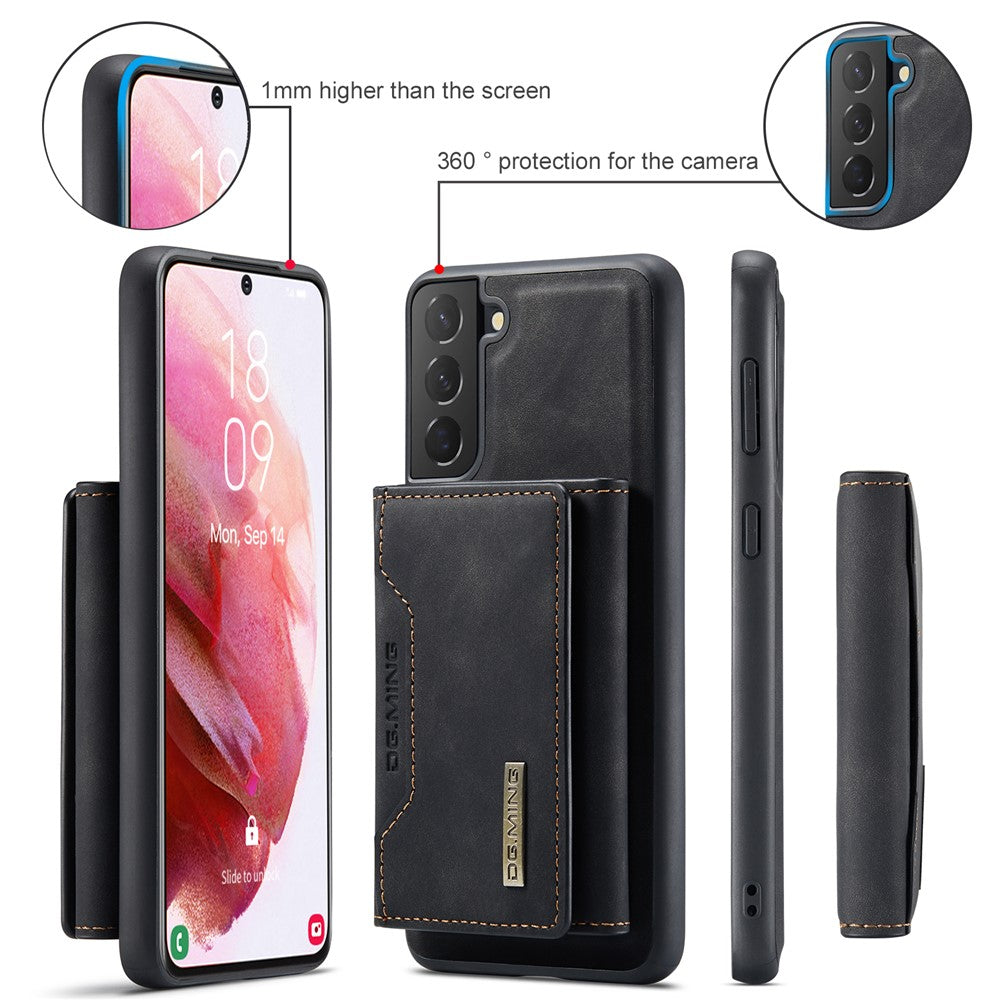 DG.MING M2 Series for Samsung Galaxy S22 5G Magnetic 2-in-1 Wallet Shockproof Phone Case Support Wireless Charging Shell