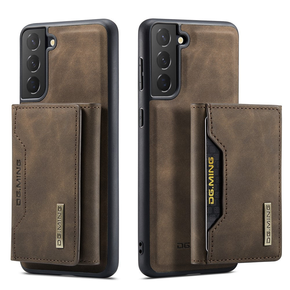 DG.MING M2 Series for Samsung Galaxy S22 5G Magnetic 2-in-1 Wallet Shockproof Phone Case Support Wireless Charging Shell