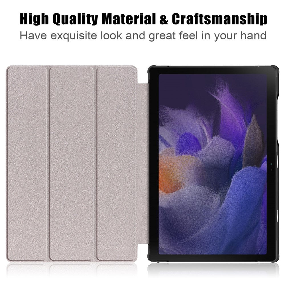 For Samsung Galaxy Tab A8 10.5 (2021) / A8 10.5 (2022) Anti-Fall Light Thin Premium Tri-Fold Stand Auto Wake / Sleep PU Leather Tablet Case Cover