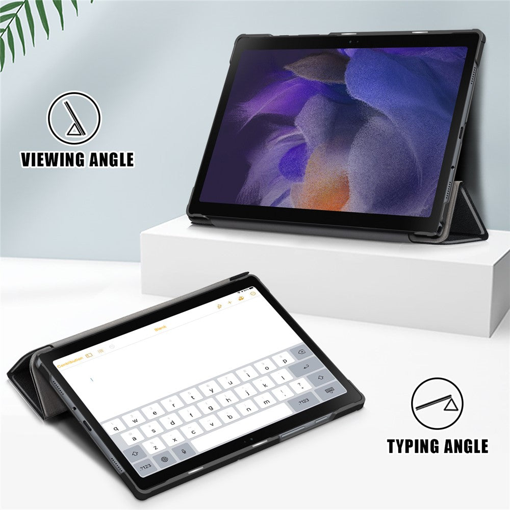 For Samsung Galaxy Tab A8 10.5 (2021) / A8 10.5 (2022) Anti-Fall Light Thin Premium Tri-Fold Stand Auto Wake / Sleep PU Leather Tablet Case Cover