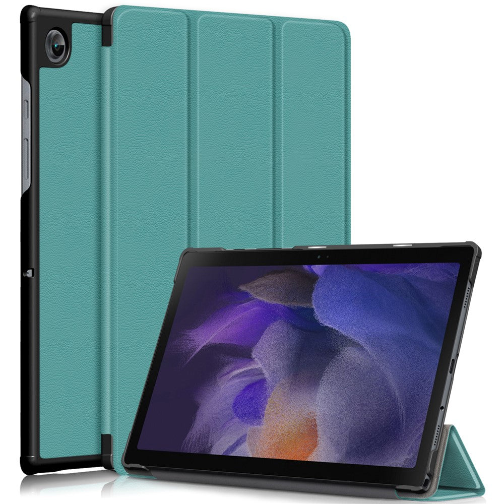 For Samsung Galaxy Tab A8 10.5 (2021) / A8 10.5 (2022) Anti-Fall Light Thin Premium Tri-Fold Stand Auto Wake / Sleep PU Leather Tablet Case Cover