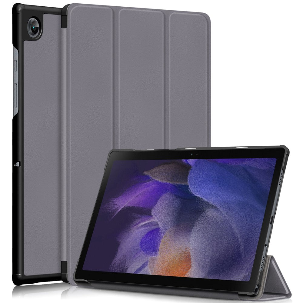 For Samsung Galaxy Tab A8 10.5 (2021) / A8 10.5 (2022) Anti-Fall Light Thin Premium Tri-Fold Stand Auto Wake / Sleep PU Leather Tablet Case Cover