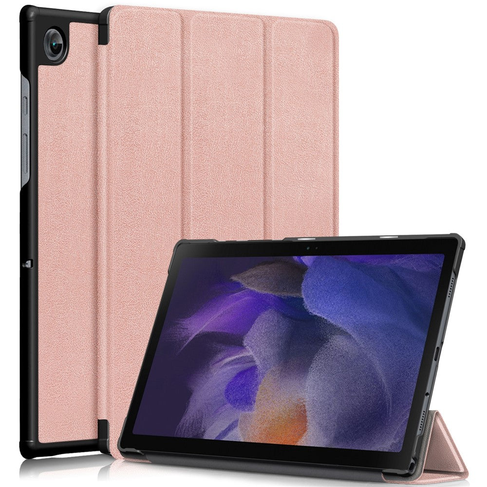 For Samsung Galaxy Tab A8 10.5 (2021) / A8 10.5 (2022) Anti-Fall Light Thin Premium Tri-Fold Stand Auto Wake / Sleep PU Leather Tablet Case Cover