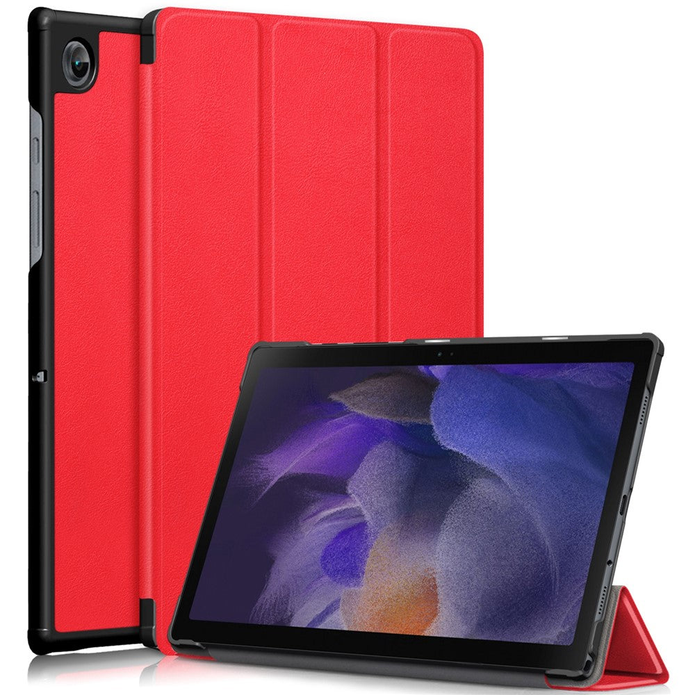 For Samsung Galaxy Tab A8 10.5 (2021) / A8 10.5 (2022) Anti-Fall Light Thin Premium Tri-Fold Stand Auto Wake / Sleep PU Leather Tablet Case Cover