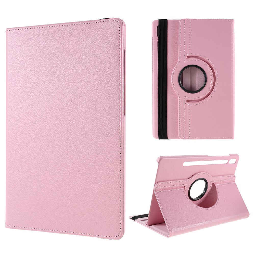 For Samsung Galaxy Tab S10 FE / S9 FE / S9 / S8 / S7 Tablet Case Rotary Stand PU Leather Cover with Elastic Band