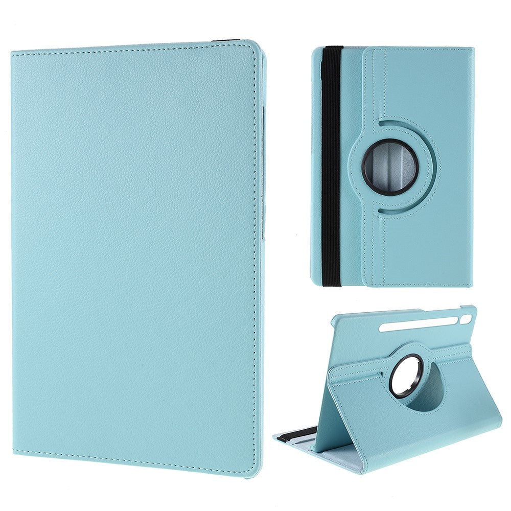 For Samsung Galaxy Tab S10 FE / S9 FE / S9 / S8 / S7 Tablet Case Rotary Stand PU Leather Cover with Elastic Band