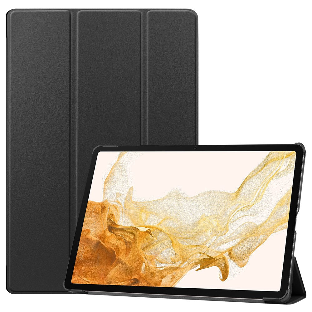 For Samsung Galaxy Tab S8+ PU Leather Trifold Stand Cover with Pencil Holder and Auto Sleep/Wake, Pencil Charging Supported