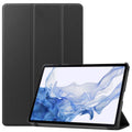 For Samsung Galaxy Tab S8 Auto Sleep/Wake PU Leather Trifold Stand Anti-scratch Protective Cover with Pencil Holder