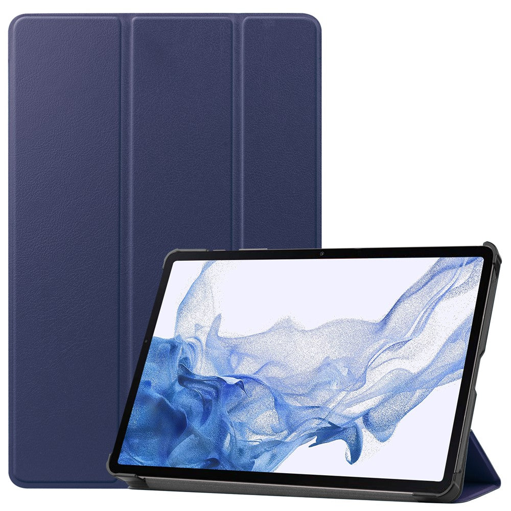 For Samsung Galaxy Tab S8 Auto Sleep/Wake PU Leather Trifold Stand Anti-scratch Protective Cover with Pencil Holder
