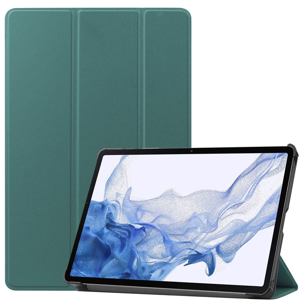 For Samsung Galaxy Tab S8 Auto Sleep/Wake PU Leather Trifold Stand Anti-scratch Protective Cover with Pencil Holder