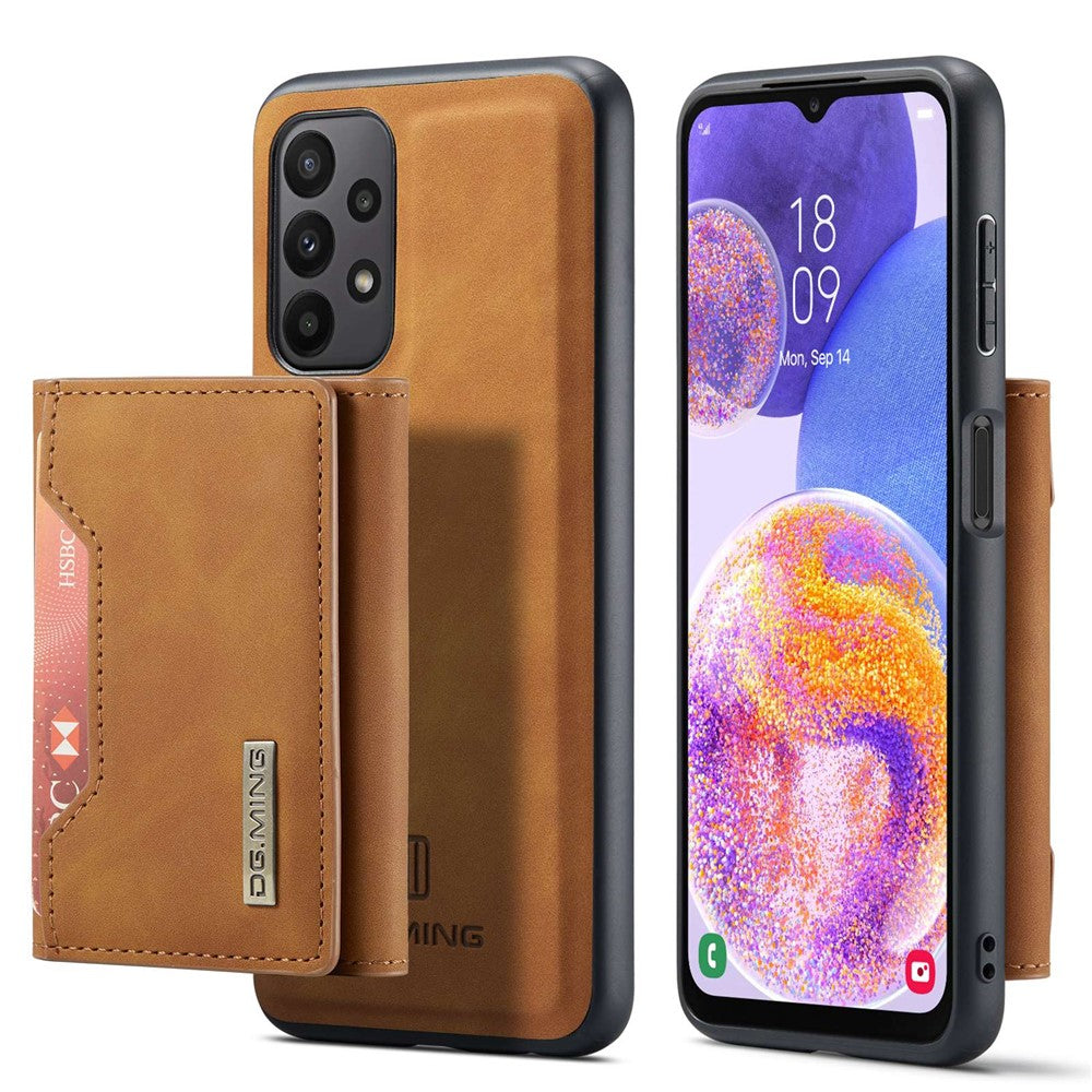 DG.MING M2 Series for Samsung Galaxy A23 5G (Global Version) / 4G Anti-scratch Anti-drop Wallet Style Magnetic 2-in-1 Phone Case Support Wireless Charging Shell