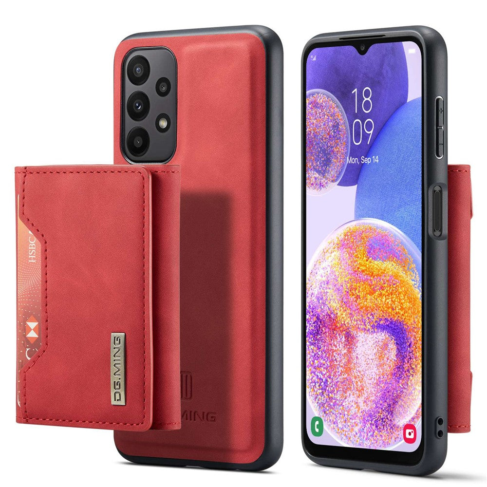 DG.MING M2 Series for Samsung Galaxy A23 5G (Global Version) / 4G Anti-scratch Anti-drop Wallet Style Magnetic 2-in-1 Phone Case Support Wireless Charging Shell
