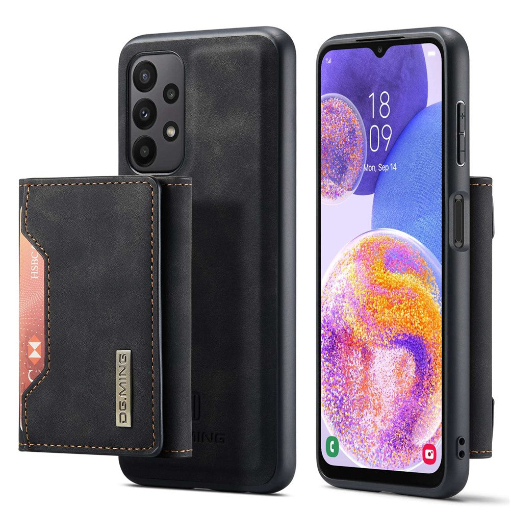 DG.MING M2 Series for Samsung Galaxy A23 5G (Global Version) / 4G Anti-scratch Anti-drop Wallet Style Magnetic 2-in-1 Phone Case Support Wireless Charging Shell