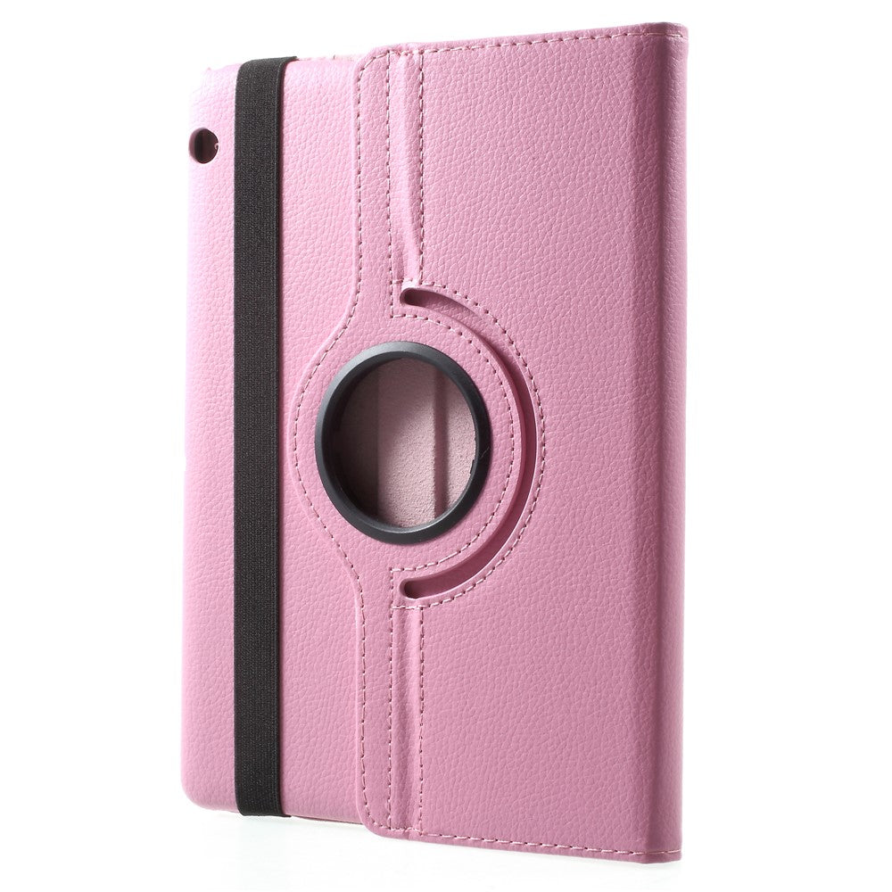 Litchi Grain Leather Protective Case with 360 Degrees Rotary Stand Hollow Design for Huawei MediaPad T3 10