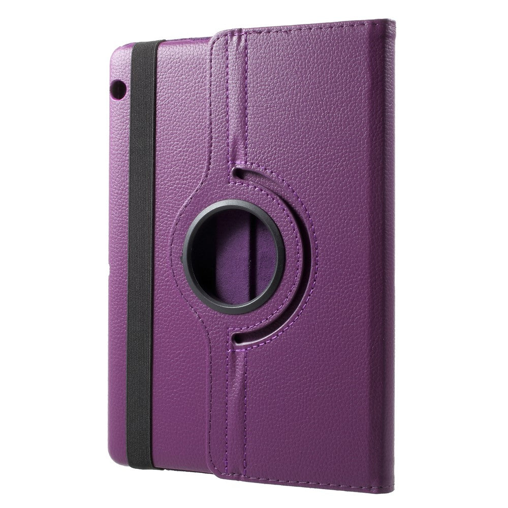 Litchi Grain Leather Protective Case with 360 Degrees Rotary Stand Hollow Design for Huawei MediaPad T3 10