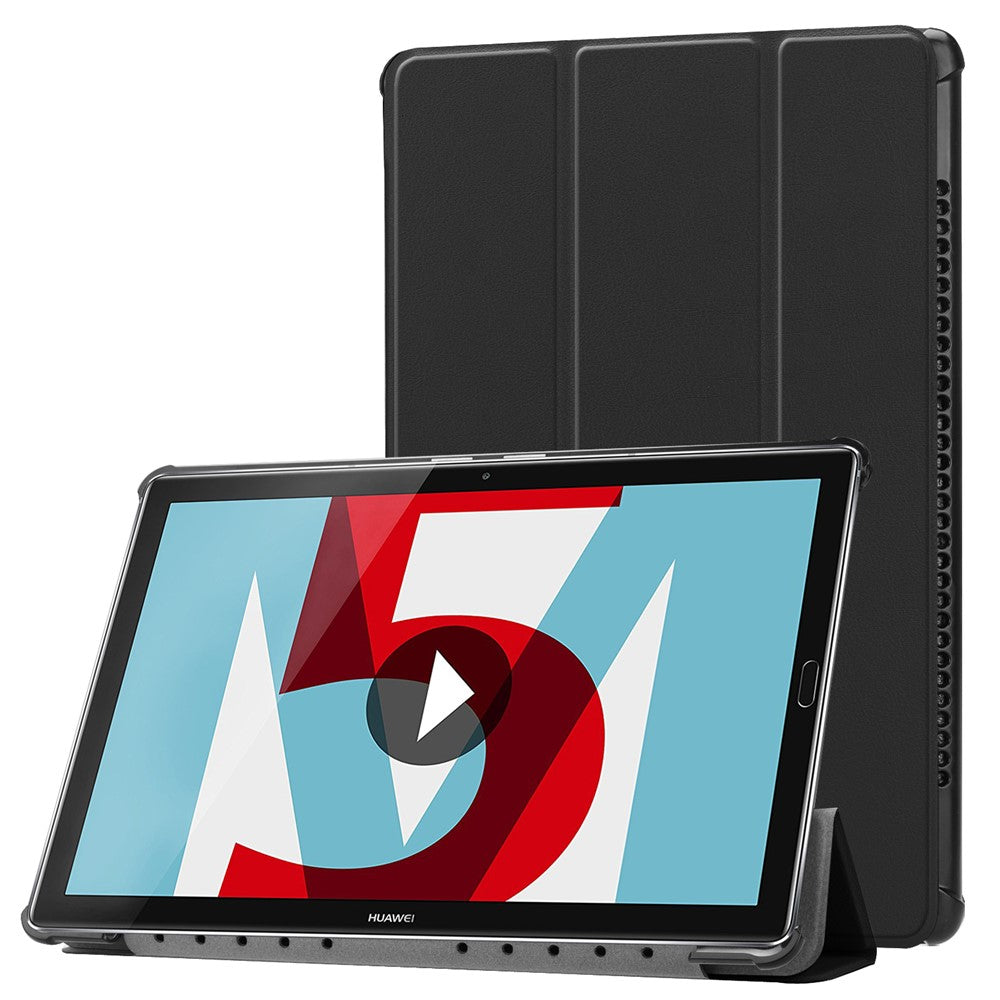 Stable Tri-fold Stand Leather Cover Shell with Stand for Huawei MediaPad M5 10 / M5 10 (Pro)