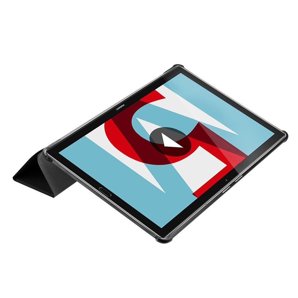 Stable Tri-fold Stand Leather Cover Shell with Stand for Huawei MediaPad M5 10 / M5 10 (Pro)