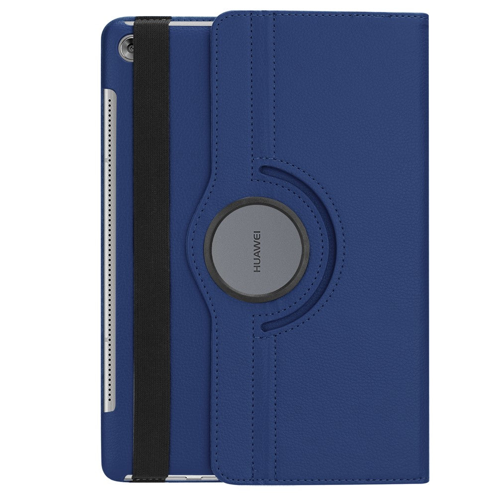 Litchi Grain Leather Stand Protective Shell for Huawei Mediapad M5 10 / M5 10 (Pro) with Elastic Band