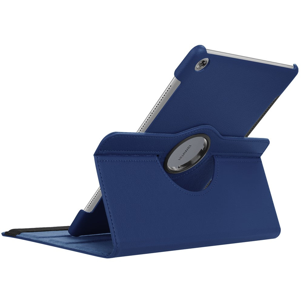 Litchi Grain Leather Stand Protective Shell for Huawei Mediapad M5 10 / M5 10 (Pro) with Elastic Band
