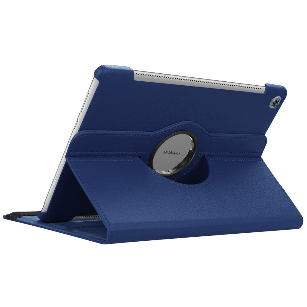 Litchi Grain Leather Stand Protective Shell for Huawei Mediapad M5 10 / M5 10 (Pro) with Elastic Band