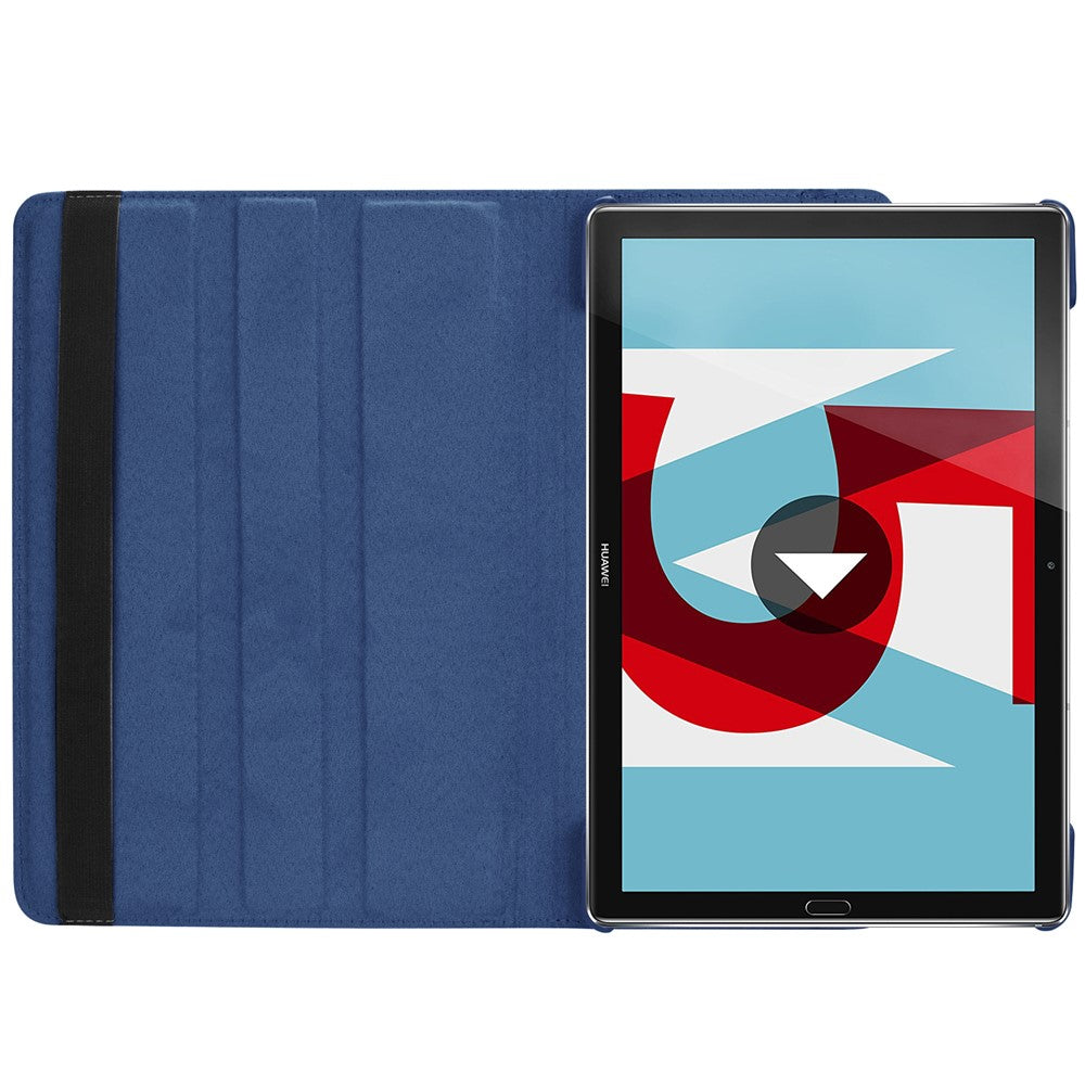 Litchi Grain Leather Stand Protective Shell for Huawei Mediapad M5 10 / M5 10 (Pro) with Elastic Band