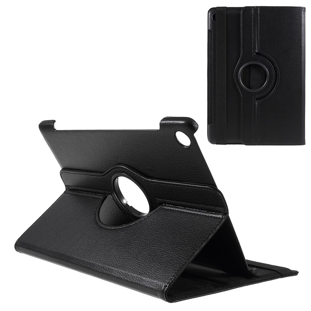 Litchi Texture Leather Case with Rotating Stand for Huawei Mediapad M5 10 / M5 10 (Pro)