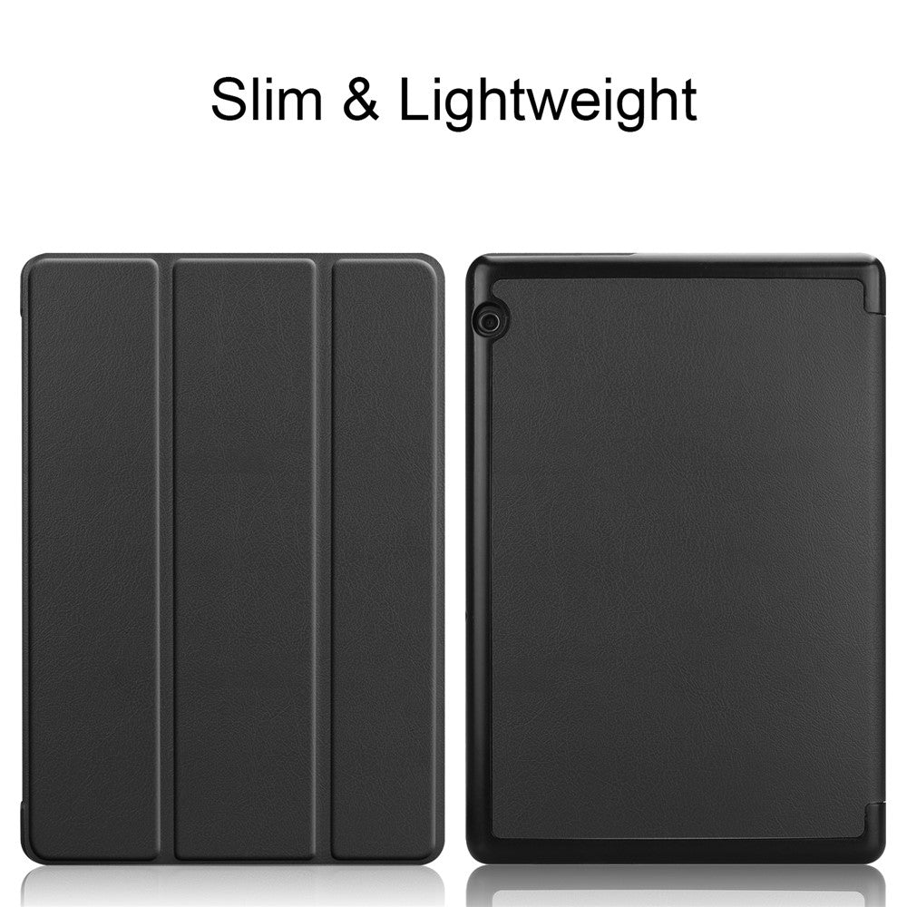 For Huawei Mediapad T5 Cover Trifold Stand PU Leather Tablet Case