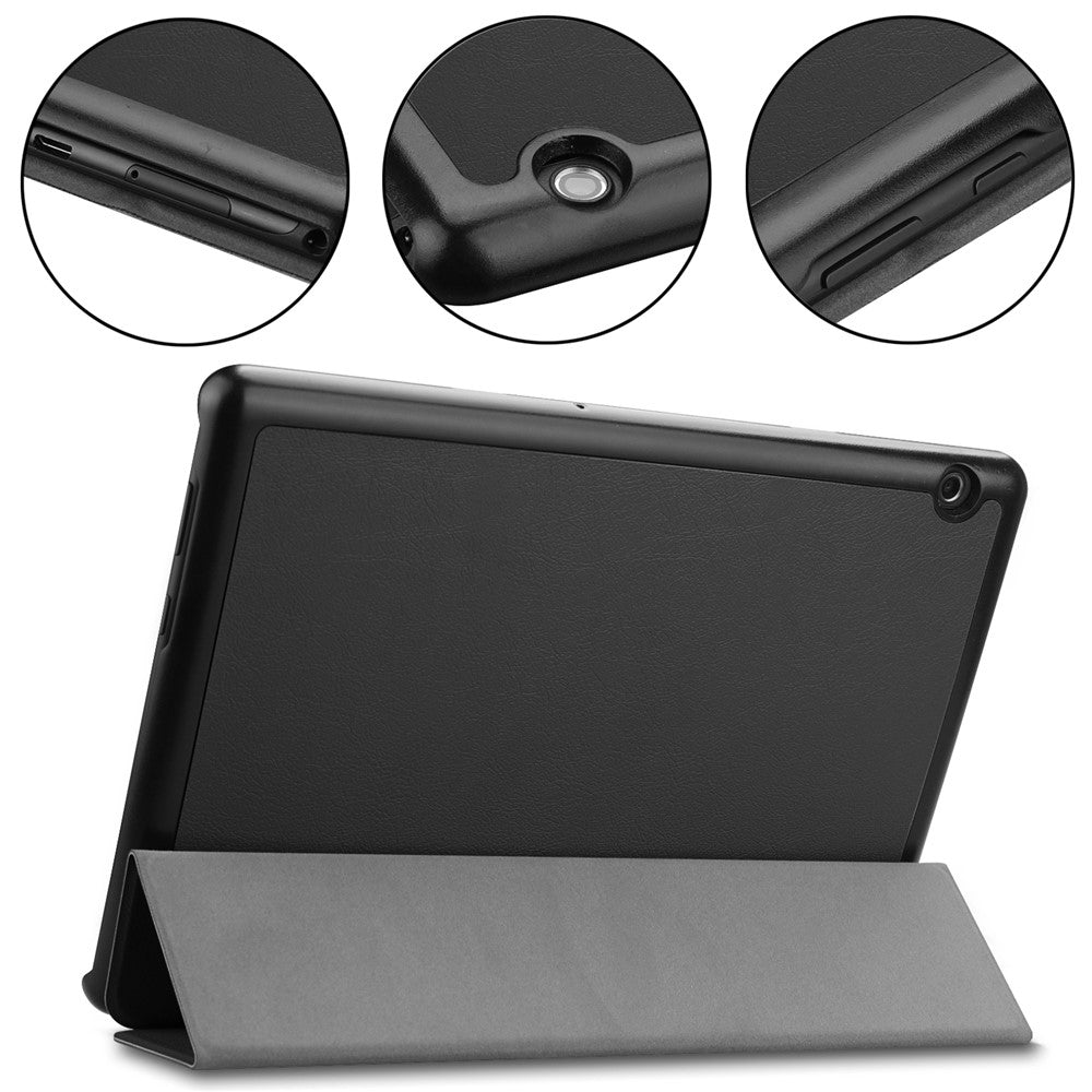 For Huawei Mediapad T5 Cover Trifold Stand PU Leather Tablet Case