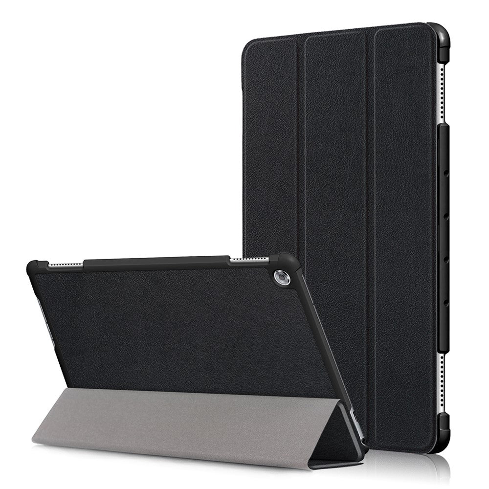 For Huawei Mediapad M5 Lite 10.1 Tri-fold Stand Auto-wake / sleep Smart Leather Case