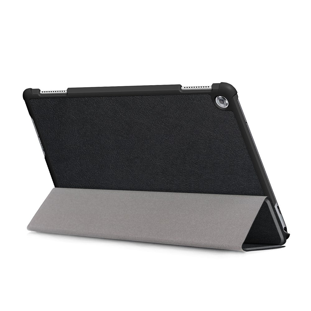 For Huawei Mediapad M5 Lite 10.1 Tri-fold Stand Auto-wake / sleep Smart Leather Case