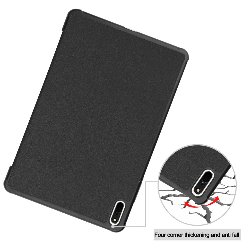 For Huawei MatePad 11 (2021) Protective Case Shockproof PU Leather Tablet Shell Three-fold Stand Cover Support Auto Wake/Sleep