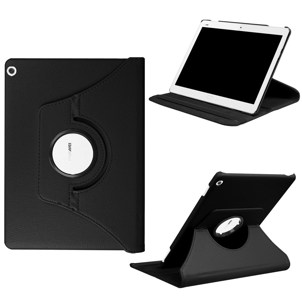 For Huawei Mediapad M3 Lite 10 Litchi Smart PU Leather Rotary Stand Protective Cover with Elastic Band