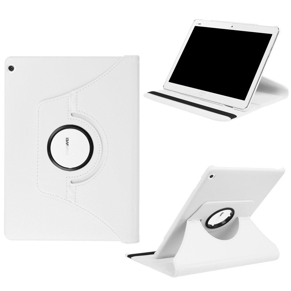 For Huawei Mediapad M3 Lite 10 Litchi Smart PU Leather Rotary Stand Protective Cover with Elastic Band