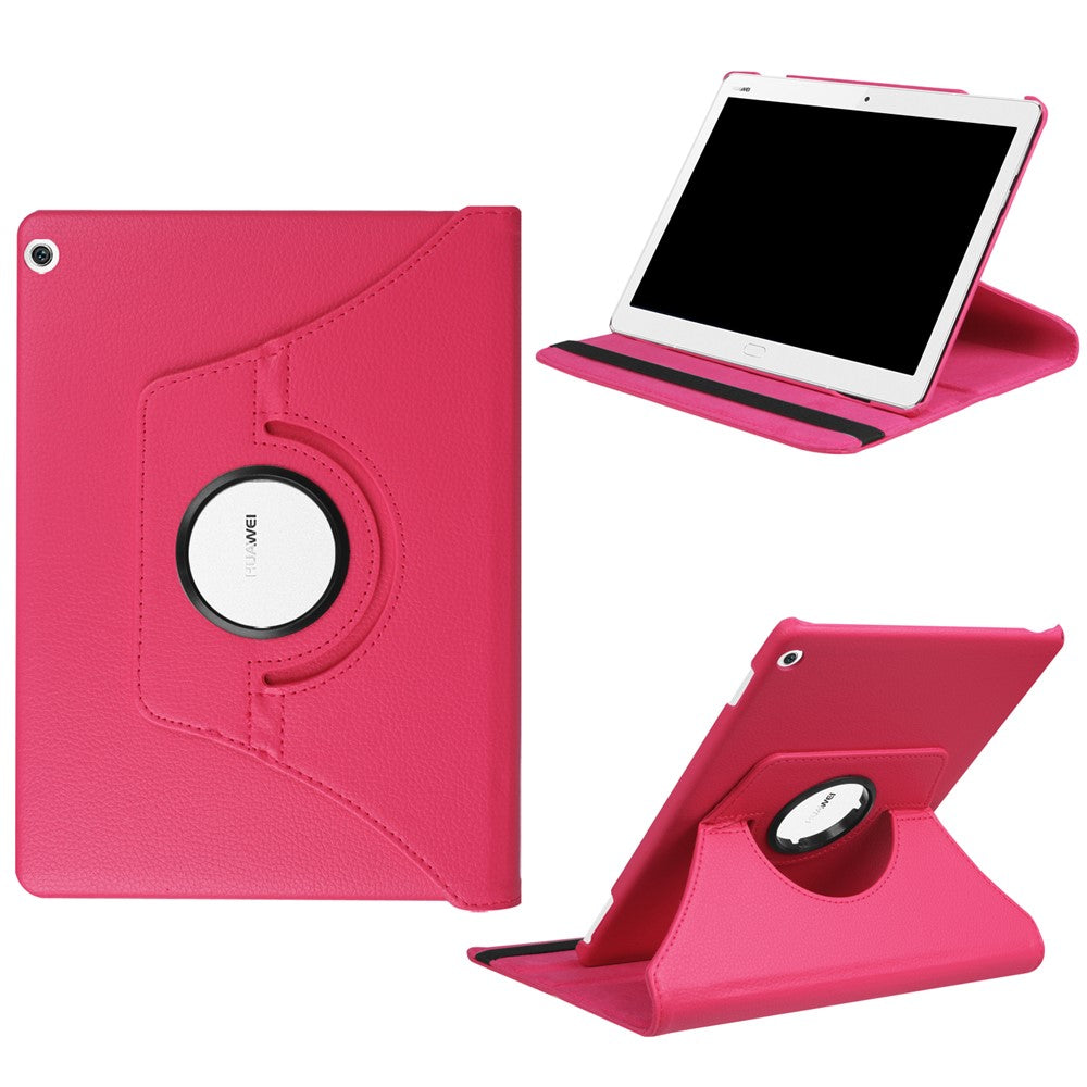 For Huawei Mediapad M3 Lite 10 Litchi Smart PU Leather Rotary Stand Protective Cover with Elastic Band