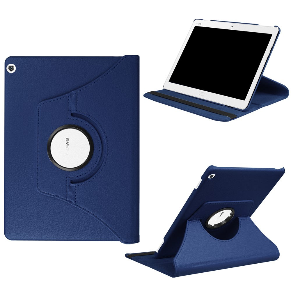 For Huawei Mediapad M3 Lite 10 Litchi Smart PU Leather Rotary Stand Protective Cover with Elastic Band