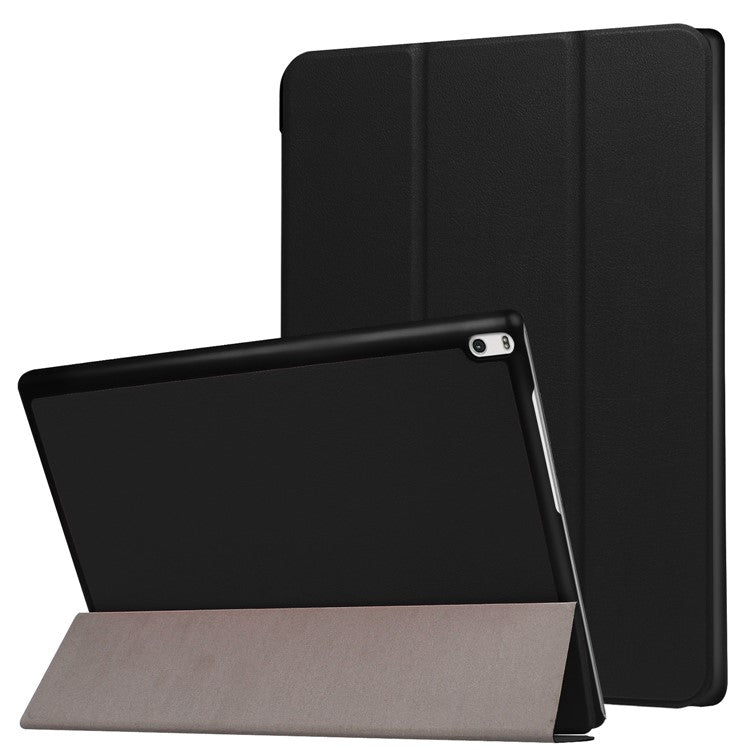 PU Leather Tablet Case for Lenovo Tab 4 10 Plus, Tri-fold Stand Hard PC Back Cover