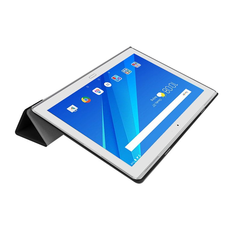 PU Leather Tablet Case for Lenovo Tab 4 10 Plus, Tri-fold Stand Hard PC Back Cover
