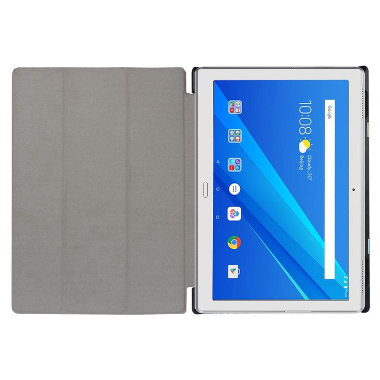 PU Leather Tablet Case for Lenovo Tab 4 10 Plus, Tri-fold Stand Hard PC Back Cover