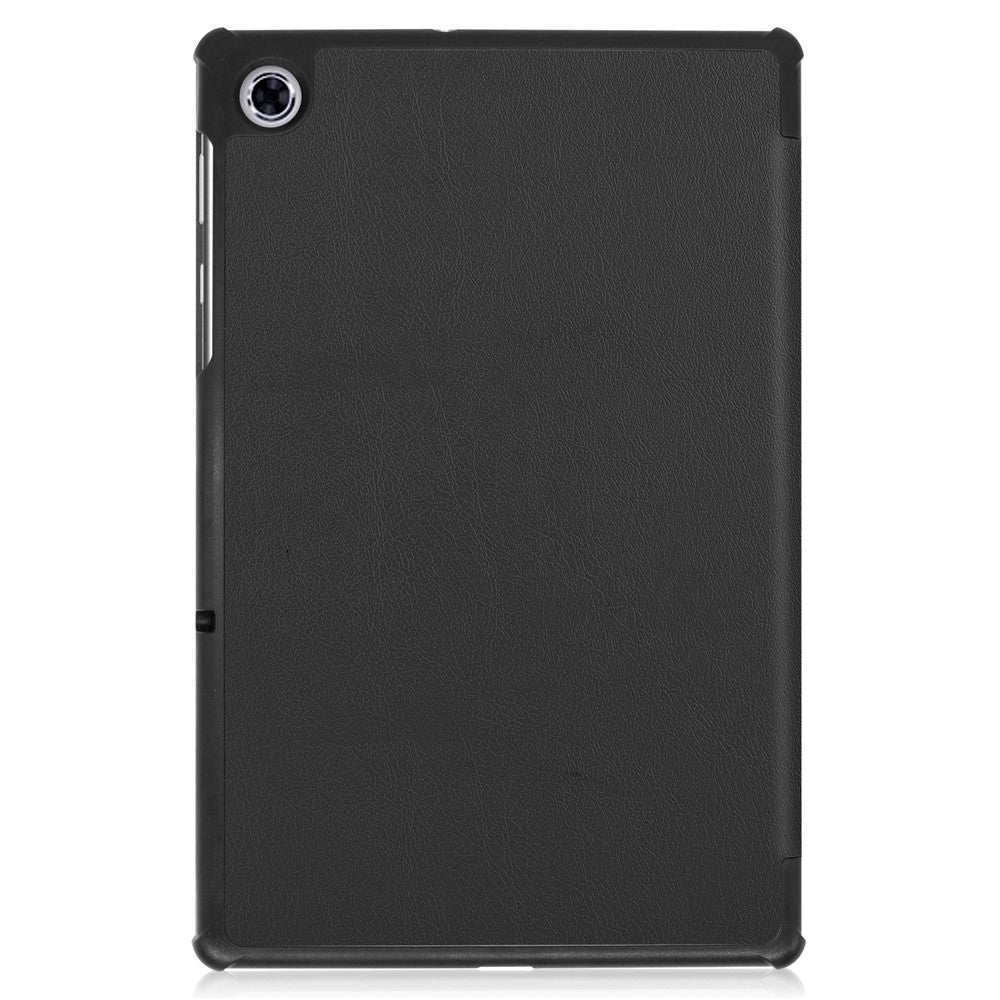Tri-fold Leather Stand Case Textured PU Leather + PC Full Protective Tablet Case for Lenovo Tab M10 Plus TB-X606F