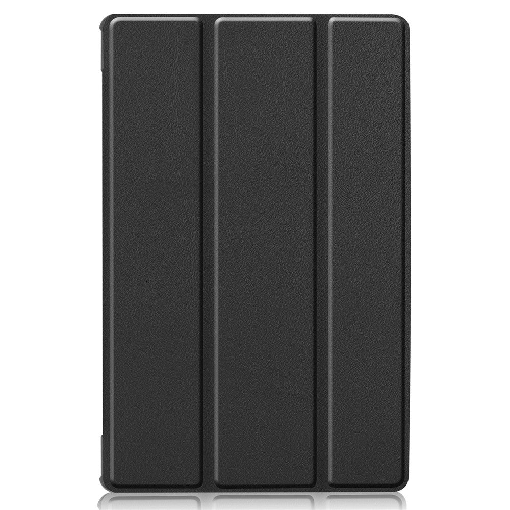Tri-fold Leather Stand Case Textured PU Leather + PC Full Protective Tablet Case for Lenovo Tab M10 Plus TB-X606F
