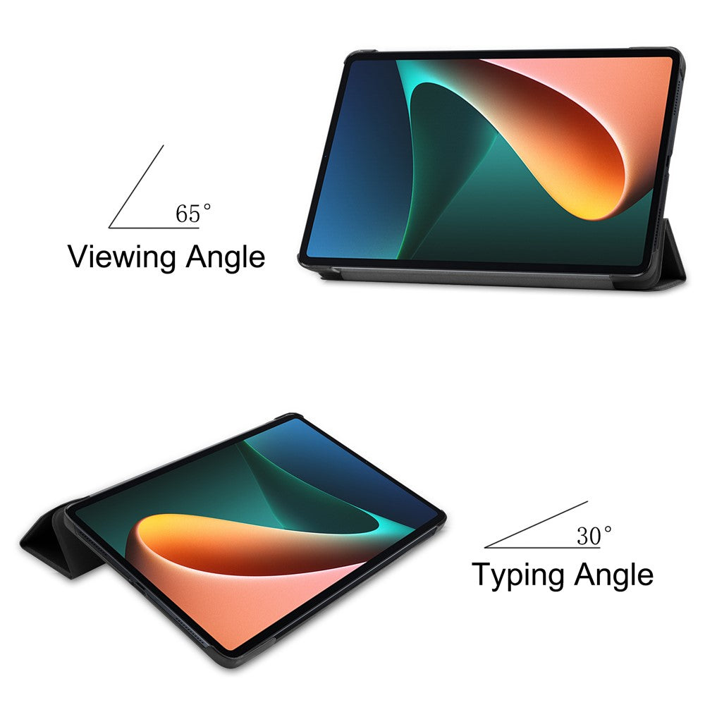 Anti-scratch Shockproof PU Leather Trifold Stand Slim Smart Tablet Cover with Auto Sleep / Wake for Xiaomi Pad 5/Pad 5 Pro