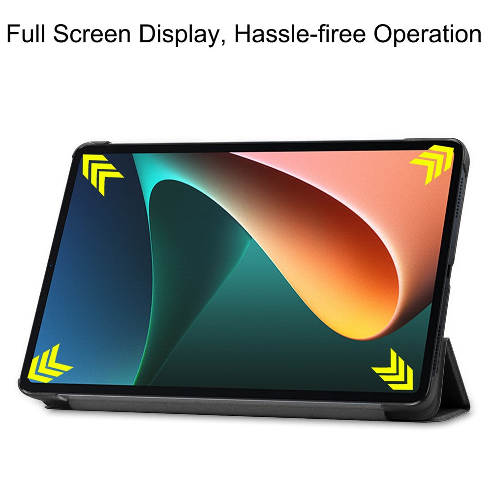 Anti-scratch Shockproof PU Leather Trifold Stand Slim Smart Tablet Cover with Auto Sleep / Wake for Xiaomi Pad 5/Pad 5 Pro