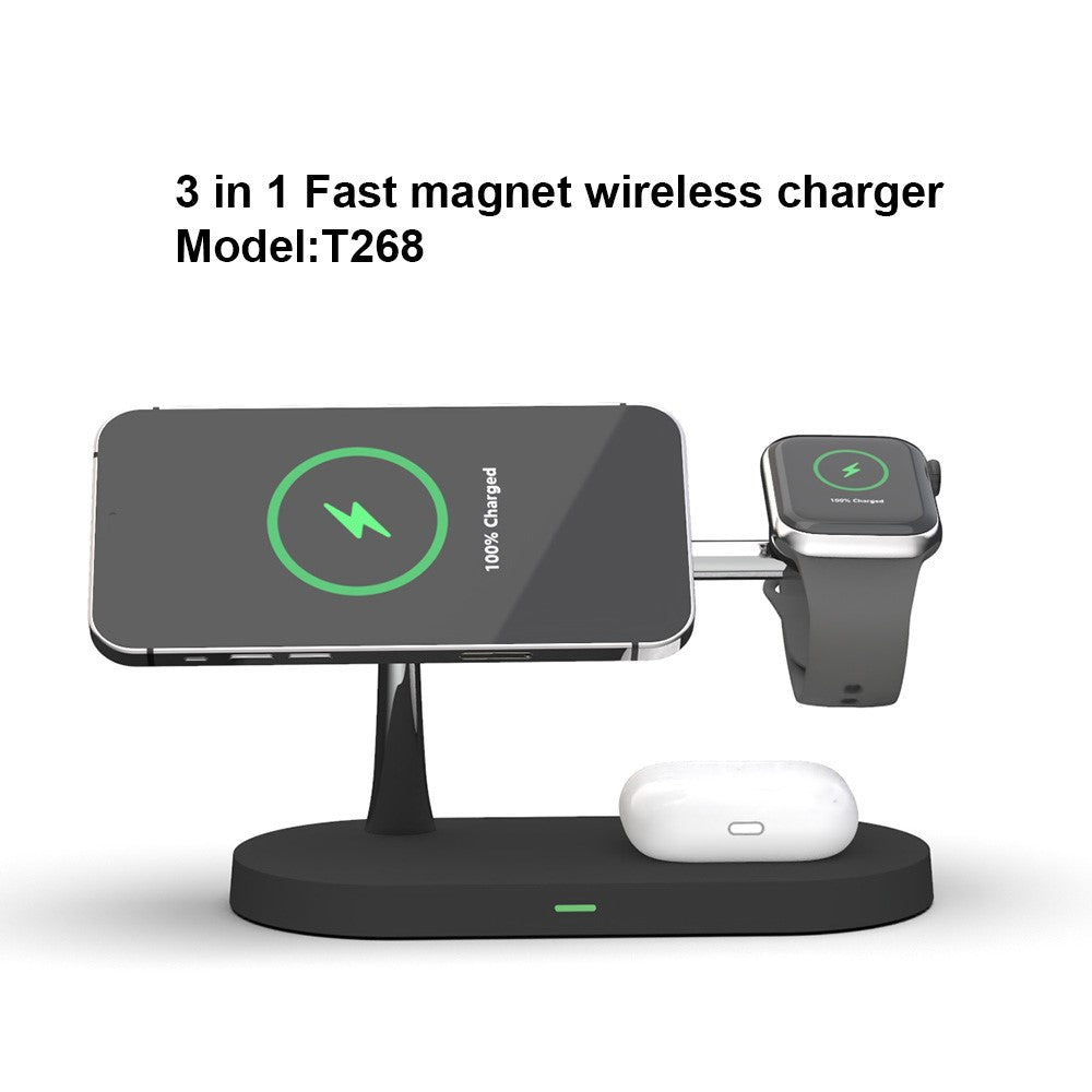 T268 5 in 1 Magnetic Wireless Charger for iPhone / Apple Watch / AirPods Charging Station