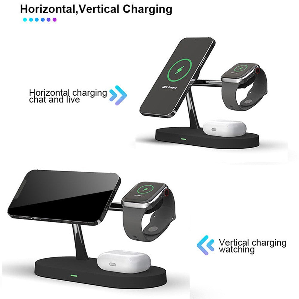 T268 5 in 1 Magnetic Wireless Charger for iPhone / Apple Watch / AirPods Charging Station