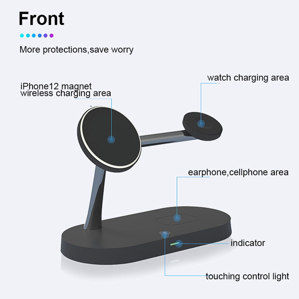 T268 5 in 1 Magnetic Wireless Charger for iPhone / Apple Watch / AirPods Charging Station