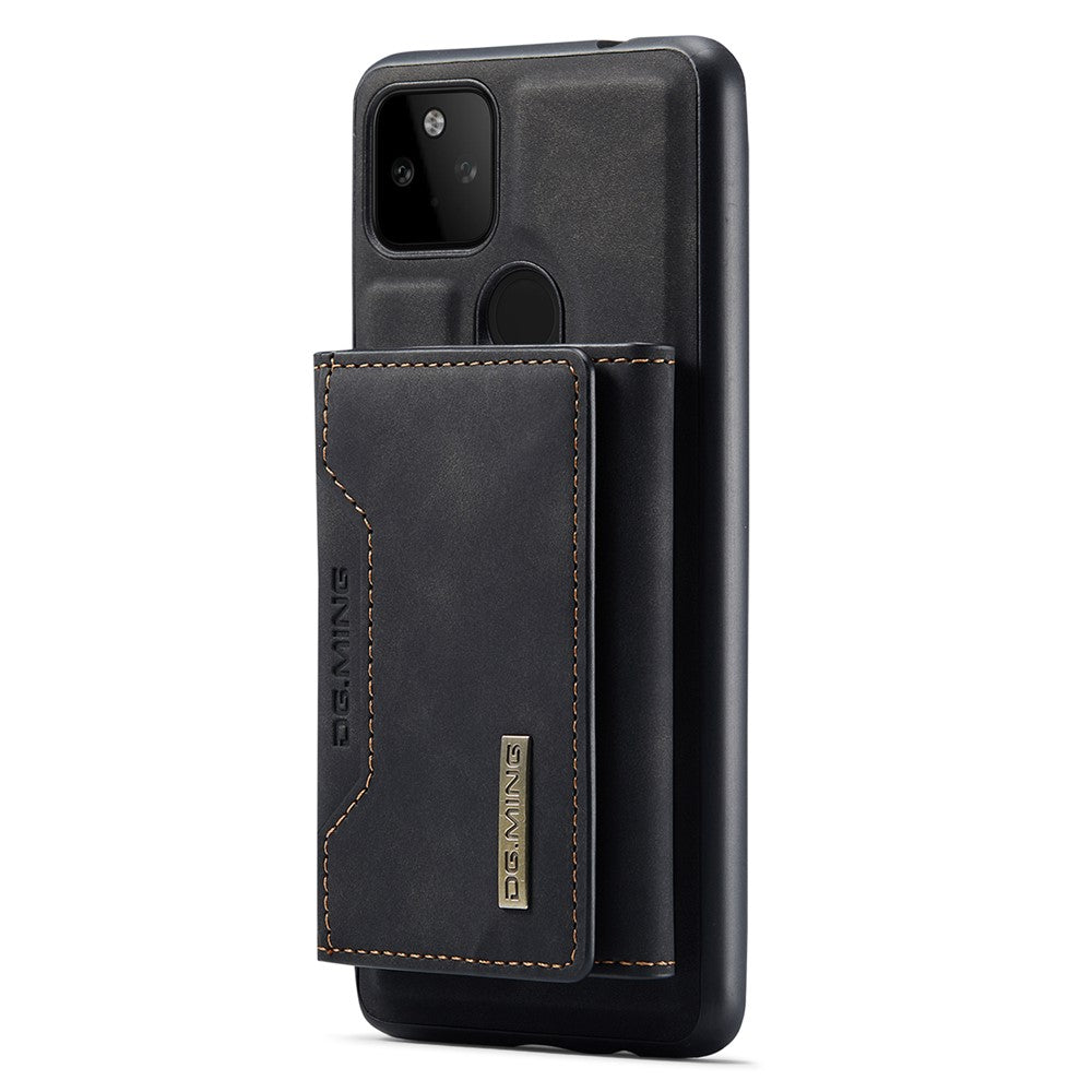 DG.MING M2 Series Front Card Slot Design Anti-Drop Magnetic Wallet Design Hybrid Case with Kickstand for Google Pixel 5a 5G