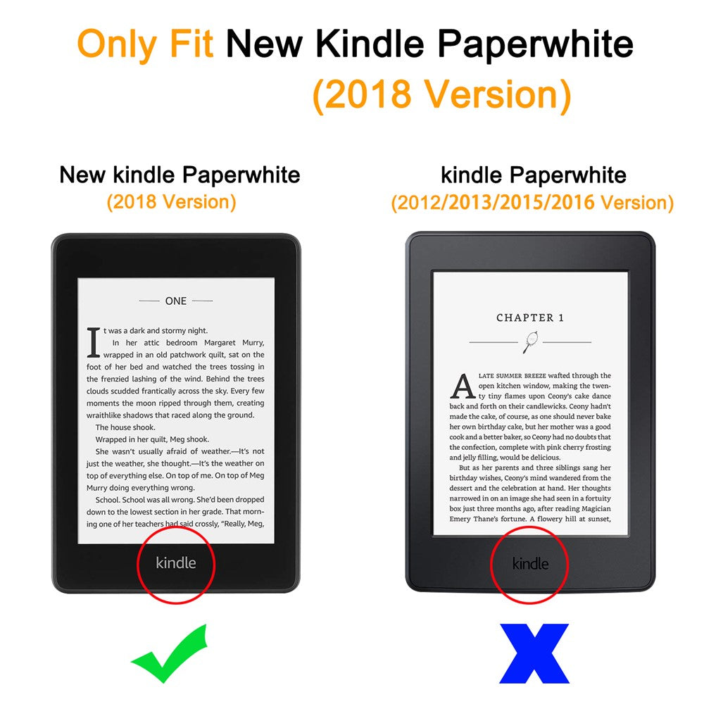 Auto-wake/sleep PU Leather Protective Case for Amazon Kindle Paperwhite 4 (2018)