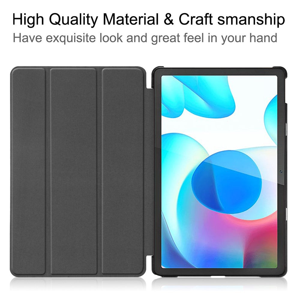 Trifold Stand PU Leather Hard PC Inner Shockproof Protective Tablet Cover for Realme Pad 10.4