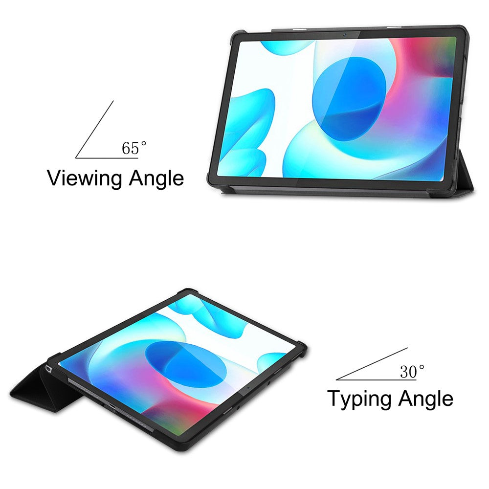 Trifold Stand PU Leather Hard PC Inner Shockproof Protective Tablet Cover for Realme Pad 10.4