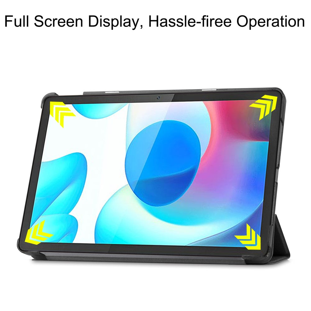 Trifold Stand PU Leather Hard PC Inner Shockproof Protective Tablet Cover for Realme Pad 10.4